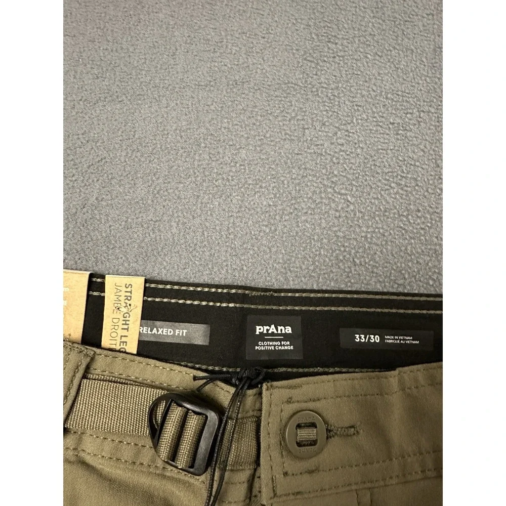Prana Stretch Zion Pants II Mens Size 33x30 Slate Green Relaxed Fit Straight NWT